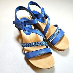 Beartraps Cork Blue Strappy Sandals 8.5